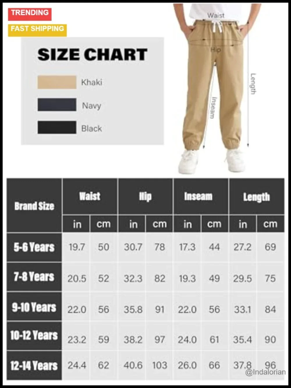 3-Pack Boys Pull-On Jogger Pants Cotton Stretch Chino Elastic Waist